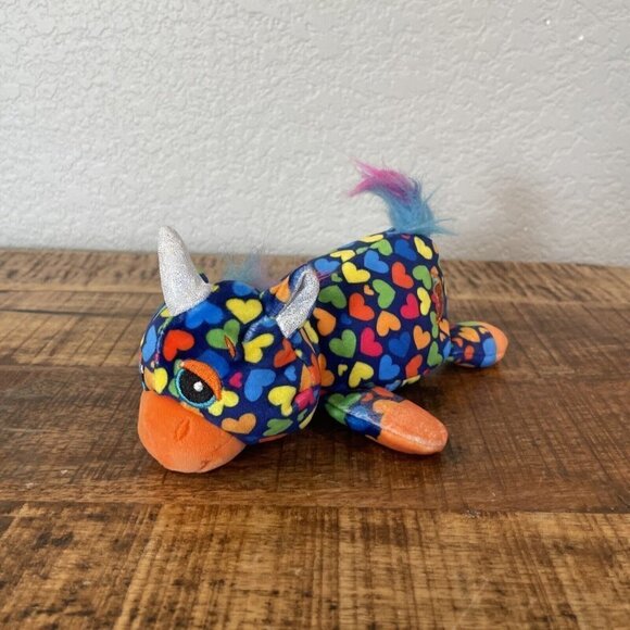 Cutetitos Unicornitos Unicorn Plush Stuffed Animal Hearts HTF Orange Blue - Picture 2 of 9